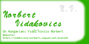 norbert vidakovics business card